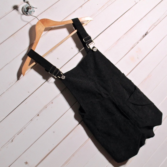 SOLD ZAFUL Dual Pockets Corduroy Pinafore Romper - Picture 1 of 13